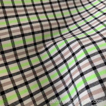 Polyester Viscose Checks High Stretch Stoff